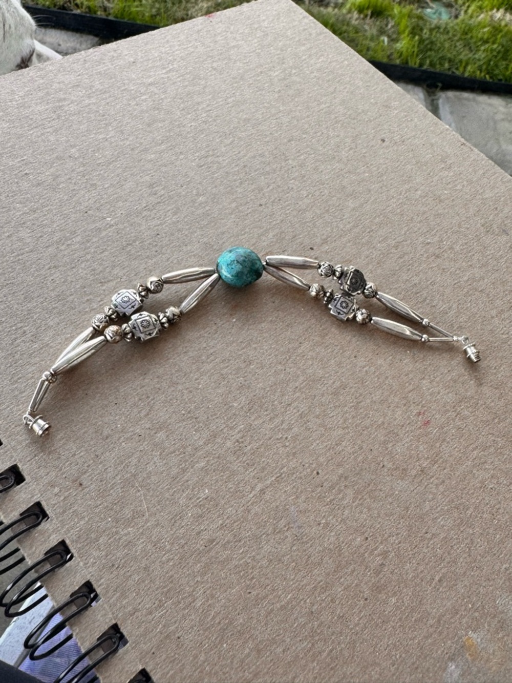 Vintage Sterling Silver Turquoise Accent Bracelet 6” | Southwestern Style